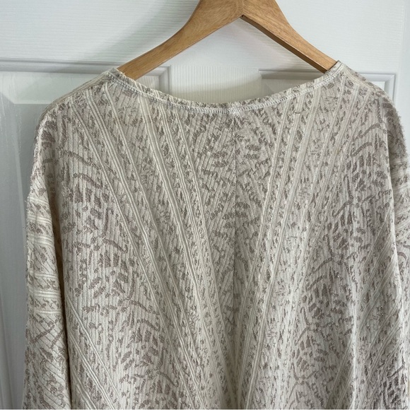 Free People Metallic Knit Cream Cardigan Size XS/S light romance boho dreamy - Picture 7 of 8